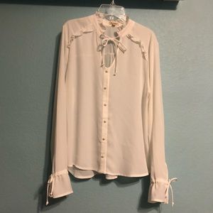 Ivory Blouse with Pearl Buttons